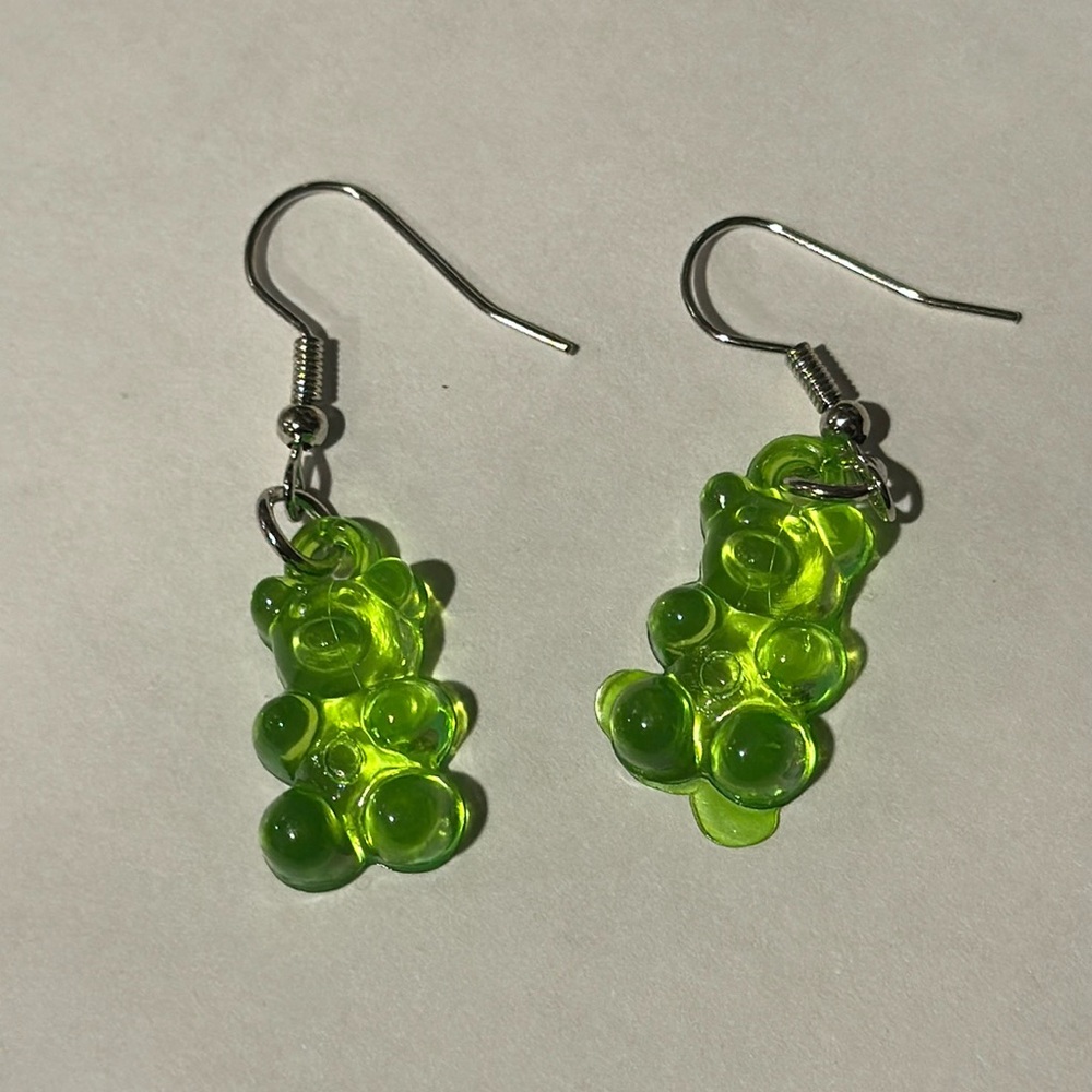 Gummy bear green earrings